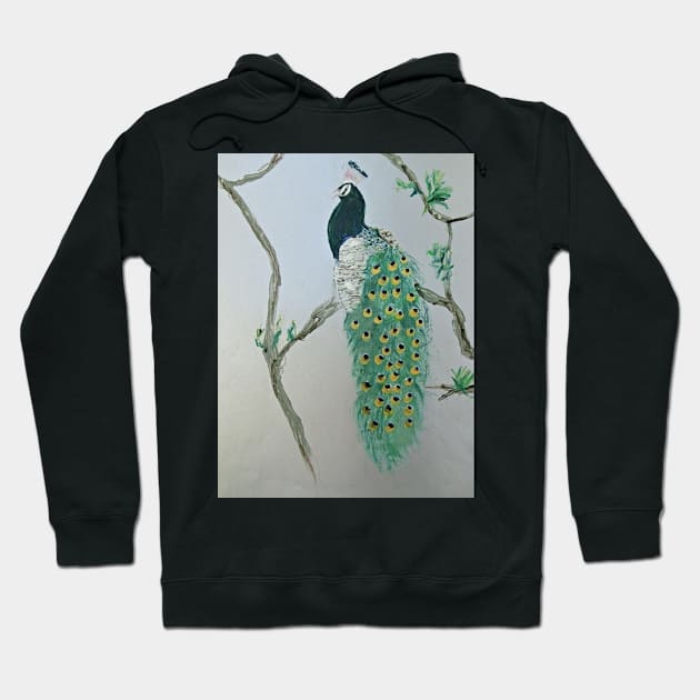 Peacock in the Morning Hoodie by Michela's Store